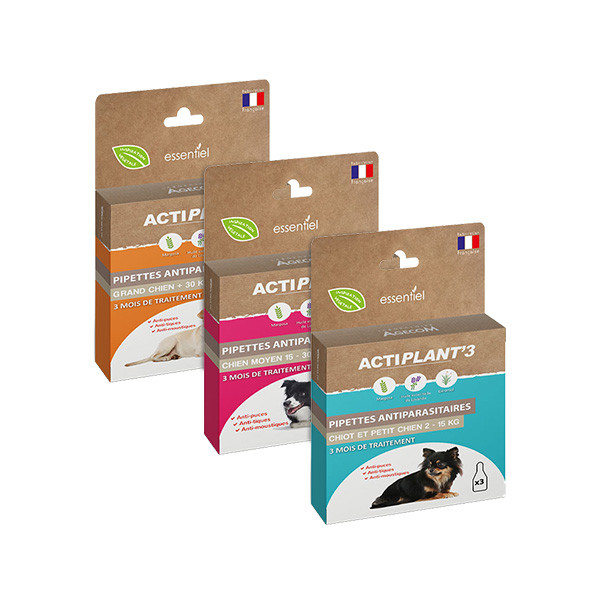 ActiPlant'3 Insectifuge Antiparasitaire pour Chien - 3 pipettes