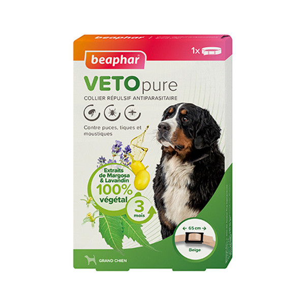 Beaphar "Vetopure" Collier Répulsif Beige - Grand Chien