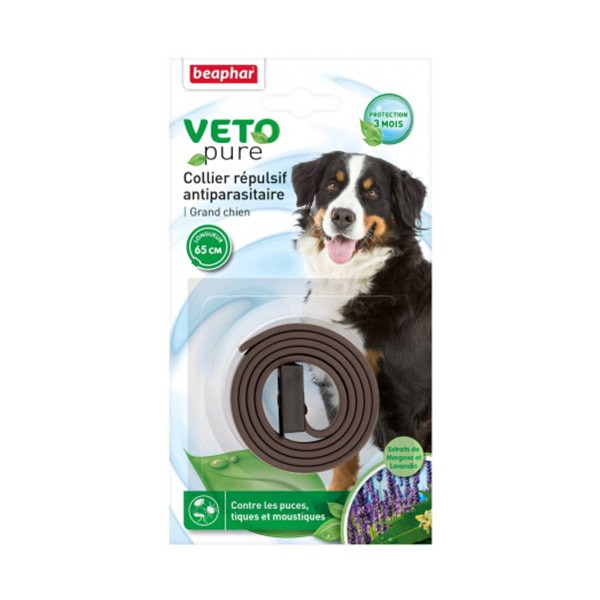 Beaphar "Vetopure" Collier Répulsif Antiparasitaire pour Chien - Marron