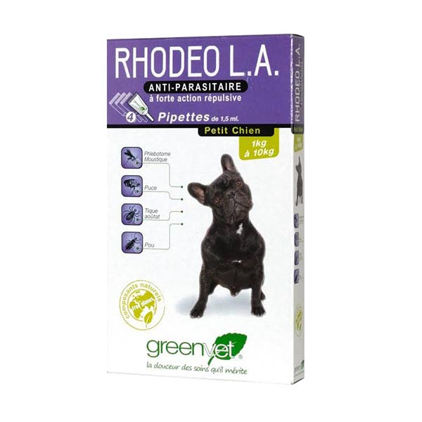 Greenvet RHODEO L.A. Petit Chien (<10 kg) - 4 pipettes