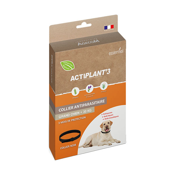 ActiPlant'3 Collier Insectifuge Antiparasitaire - Grand Chien (>30 kg)