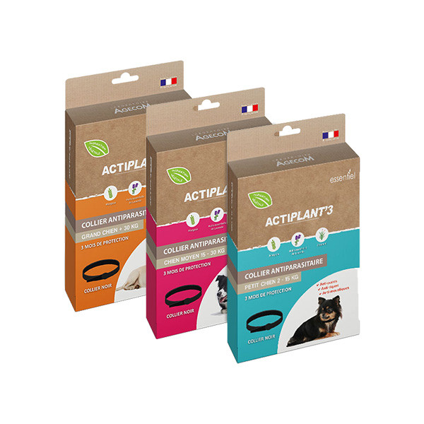 ActiPlant'3 Collier Insectifuge Antiparasitaire pour Chien