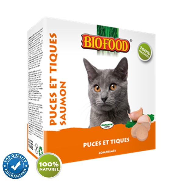 Biofood Anti-puces au Saumon Chat - 100 pièces