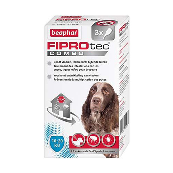 Beaphar FIPROtec Combo - Chien Moyen (10 à 20 kg) 3 pipettes