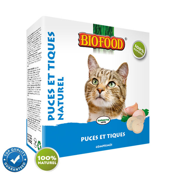 Biofood Anti-puces Naturel pour Chat - 100 pièces