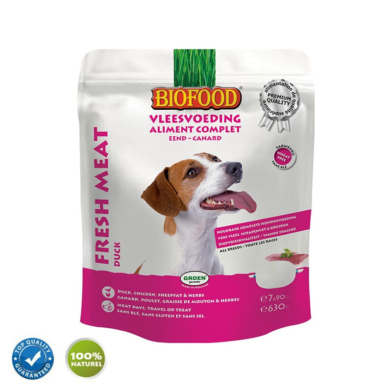 Biofood Aliment Complet au Canard pour Chien - 7 x 90 gr