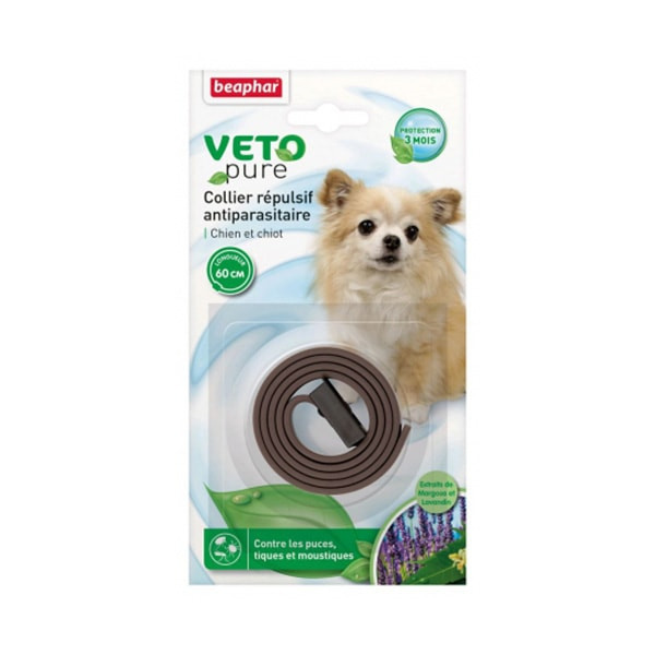 Beaphar "Vetopure" Collier Répulsif Antiparasitaire pour Chien - Marron