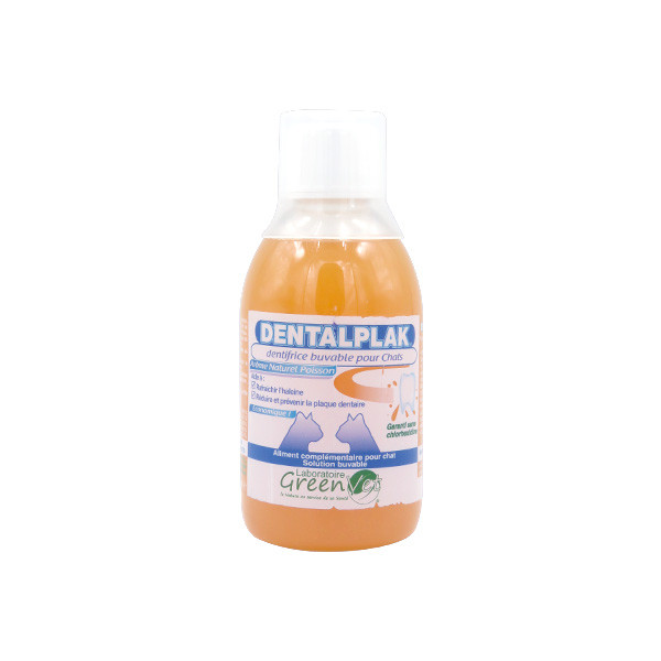 Greenvet Dentalplak Dentifrice Buvable au Poisson pour Chat - 250 ml