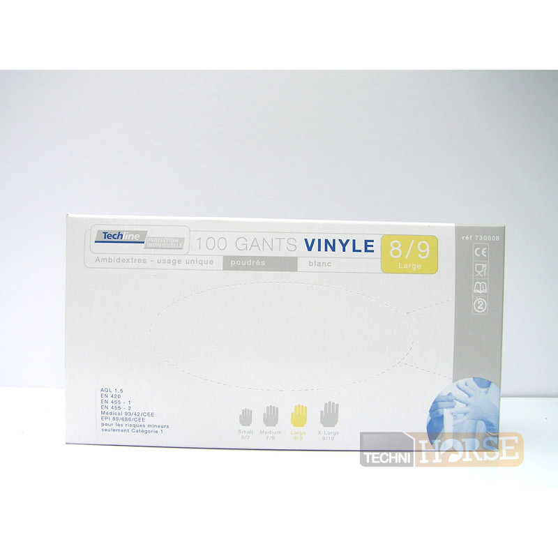 Gants Vinyles à Usage Unique - Ambidextres Taille 8/9