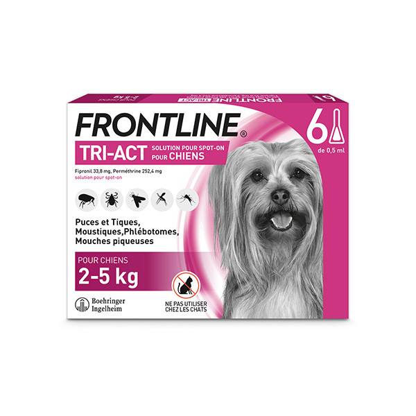 Frontline Tri-Act XS Très Petit Chien (2-5 kg) - 6 pipettes