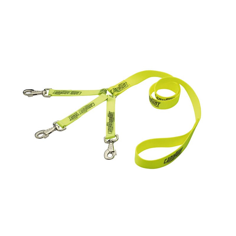 Laisse Tripleur Plate Jaune - 150 cm