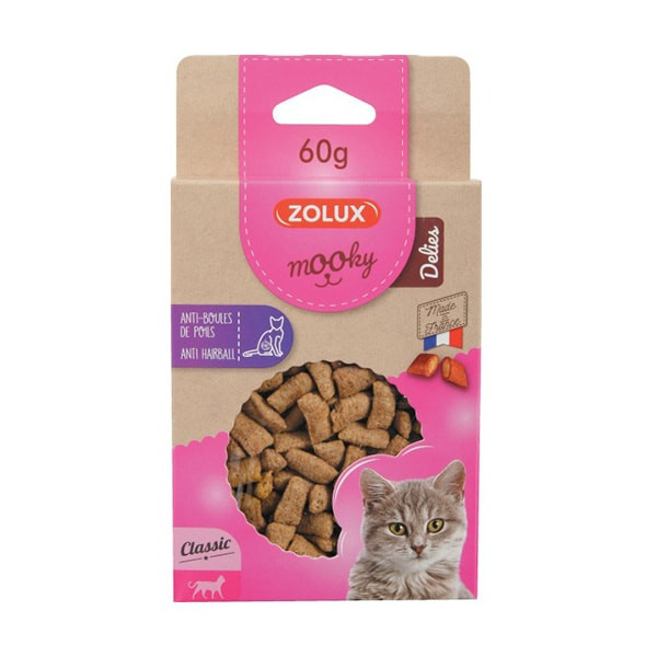 Zolux "Mooky" Friandises Fourrées Anti-Boules de Poils pour Chat - 60 g