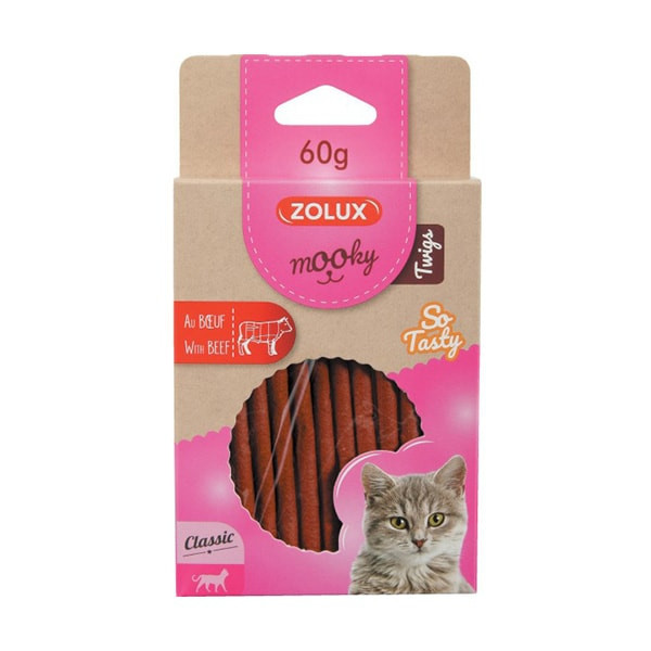 Zolux "Mooky" Friandises Sticks au Boeuf pour Chat - 60 gr