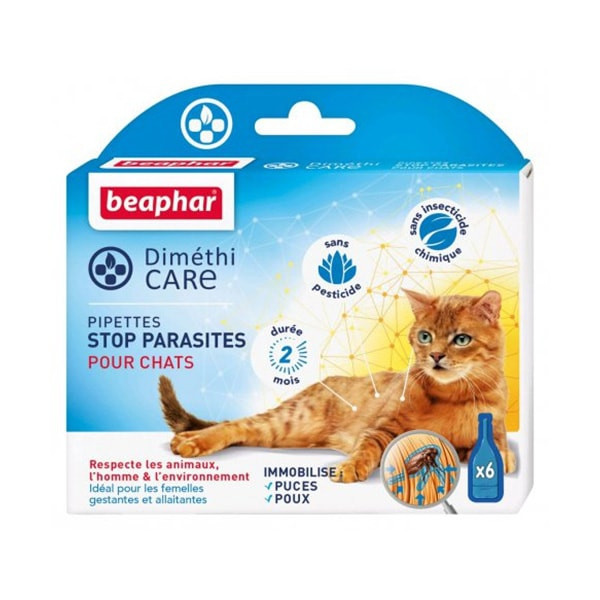 Beaphar "Diméthi Care" Stop Parasites pour Chat - 6 pipettes