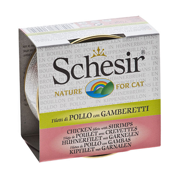 Schesir Bouillon Poulet & Crevettes pour Chat - 70 g