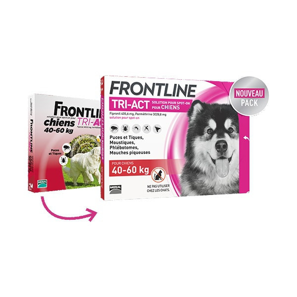 Frontline Tri-Act XL Très Grand Chien (40-60 kg) - 3 pipettes