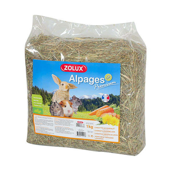Zolux Foin Alpages Premium Carotte Pissenlit - 1 kg