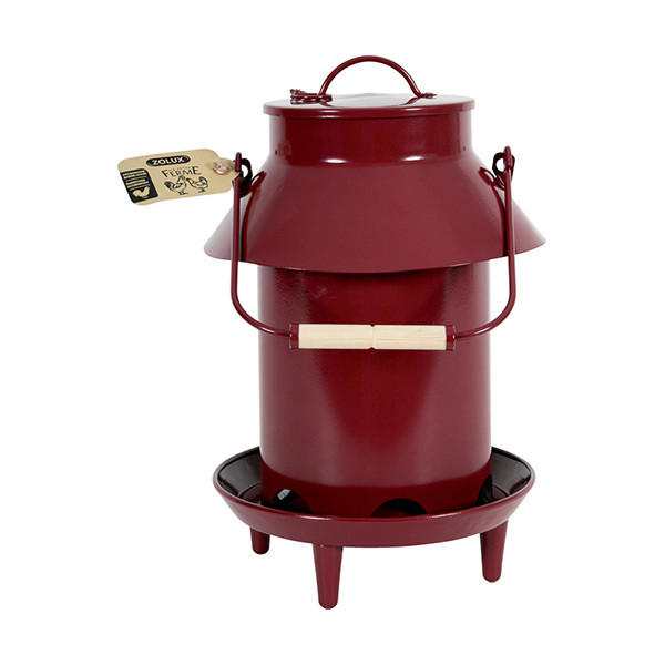 Zolux Mangeoire Broc en Métal avec Toit - Rouge