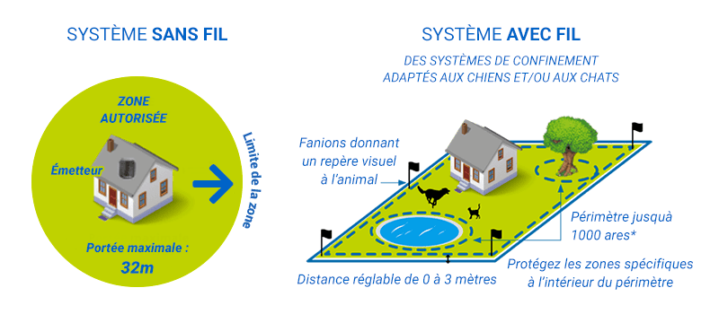 Image d&eacute;crivant les syst&egrave;mes anti-fugue sans fil et avec fil